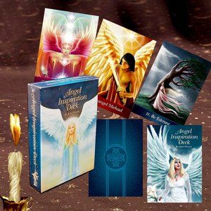 👼 𝐀𝐧𝐠𝐞𝐥 𝐈𝐧𝐬𝐩𝐢𝐫𝐚𝐭𝐢𝐨𝐧 Deck 60 Pg Bk+44 CARDS +Angel Ref Card NEW